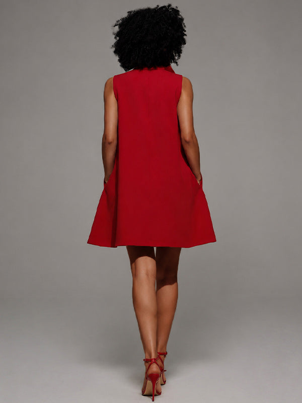 Solid Cutout Sleeveless Dress