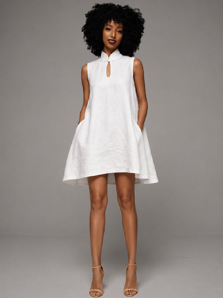 Solid Cutout Sleeveless Dress