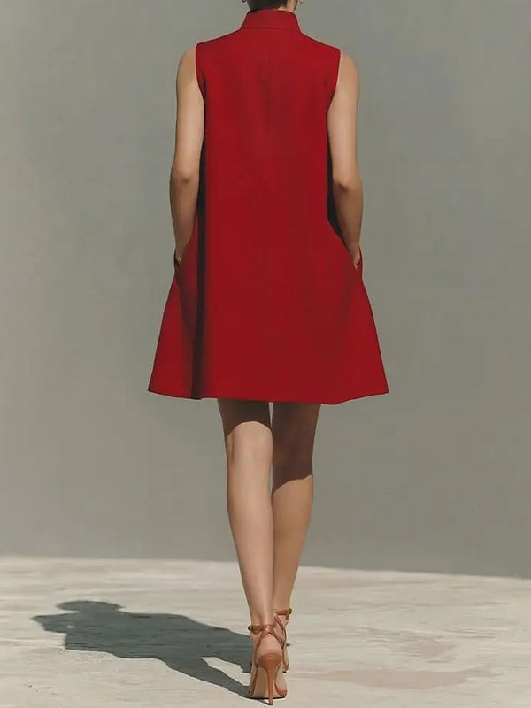 Solid Cutout Sleeveless Dress