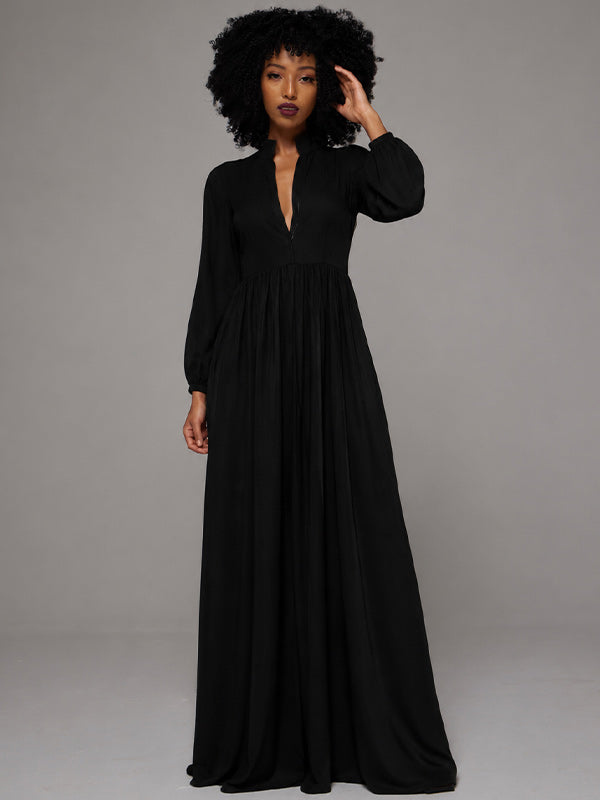 Solid Button-Front Shirt Dress