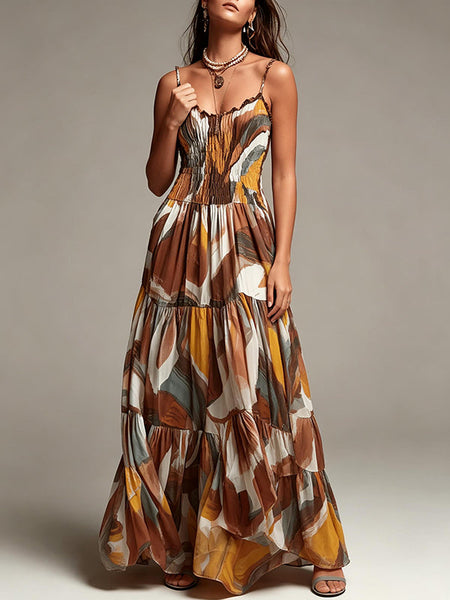 Printed Smocked Cami Dress