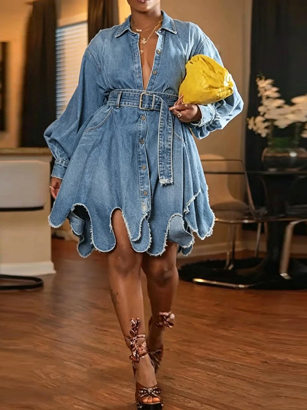 Belted Denim Shirt Dress