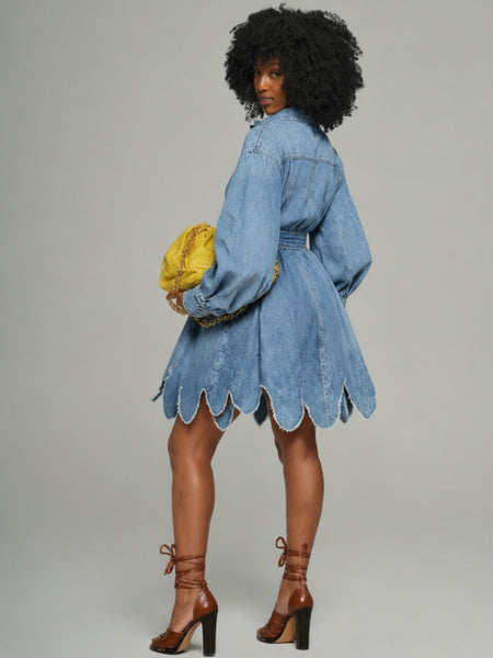 Belted Denim Shirt Dress