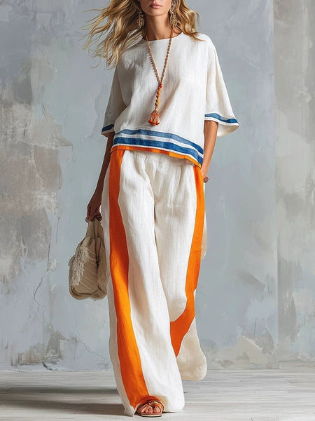 Stripe Tee & Pants Set