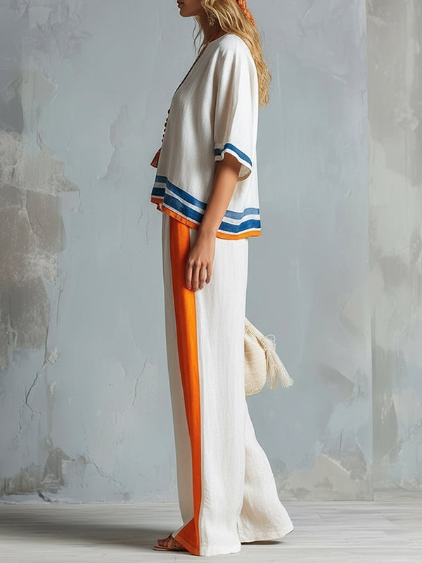 Stripe Tee & Pants Set