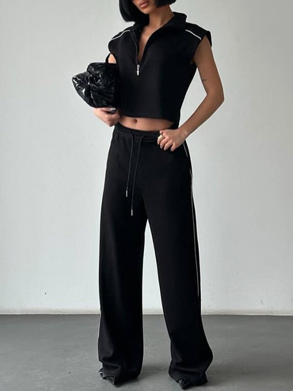 Zip-Front Tank Top & Pants Set