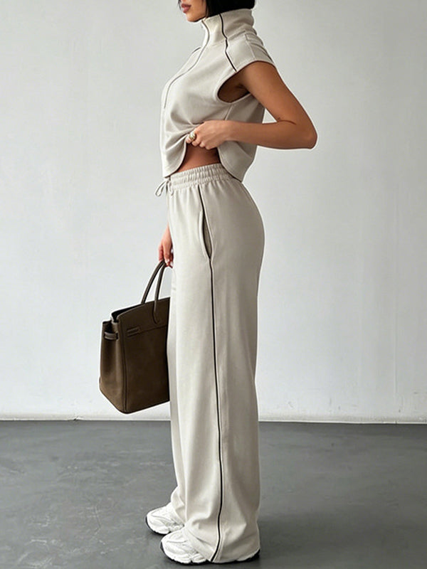 Zip-Front Tank Top & Pants Set