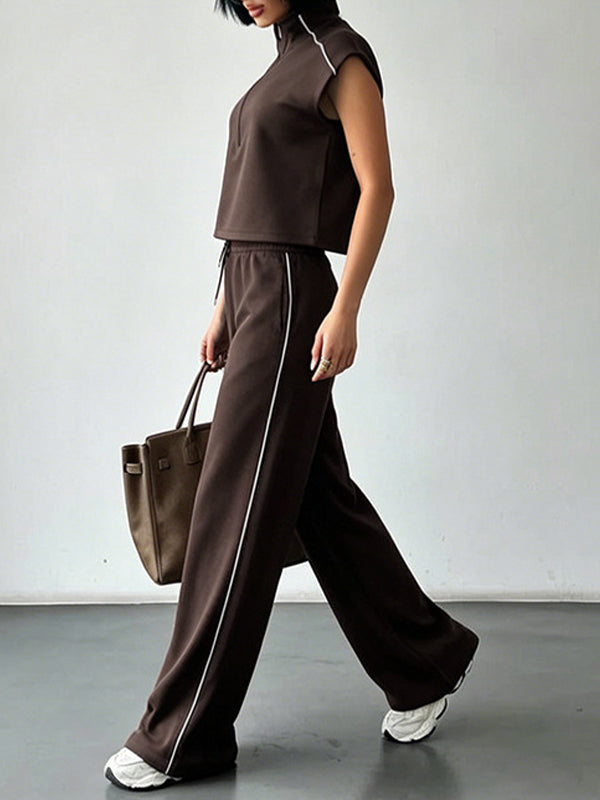 Zip-Front Tank Top & Pants Set