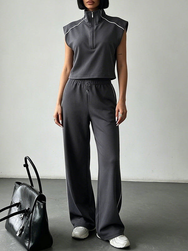 Zip-Front Tank Top & Pants Set