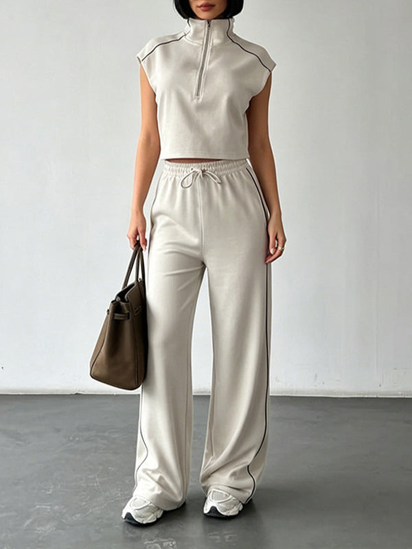 Zip-Front Tank Top & Pants Set