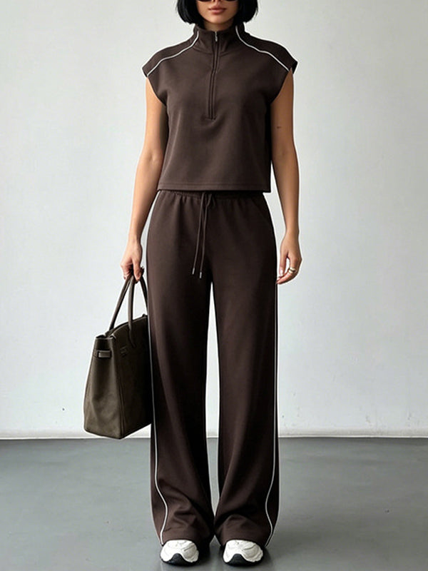 Zip-Front Tank Top & Pants Set