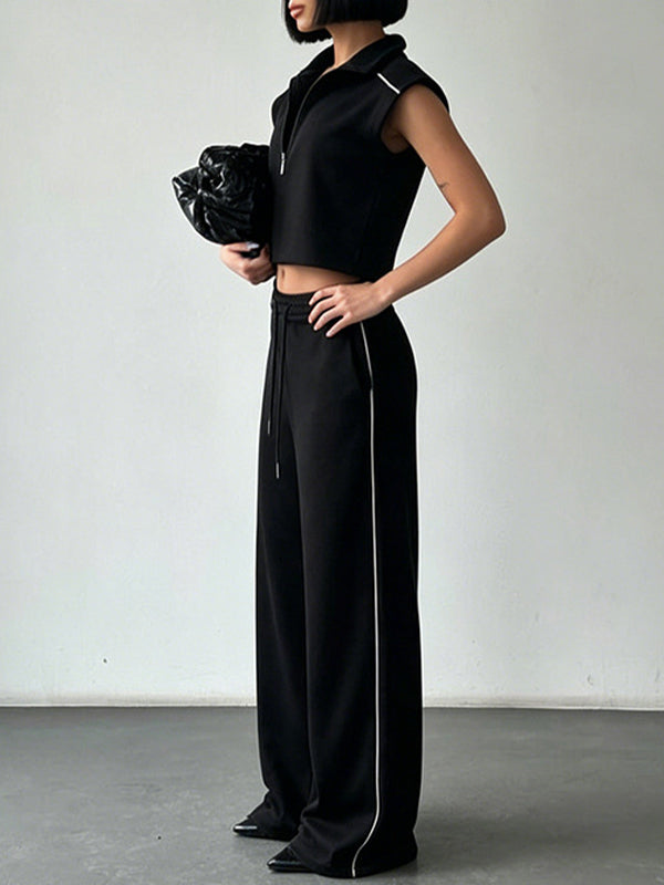 Zip-Front Tank Top & Pants Set