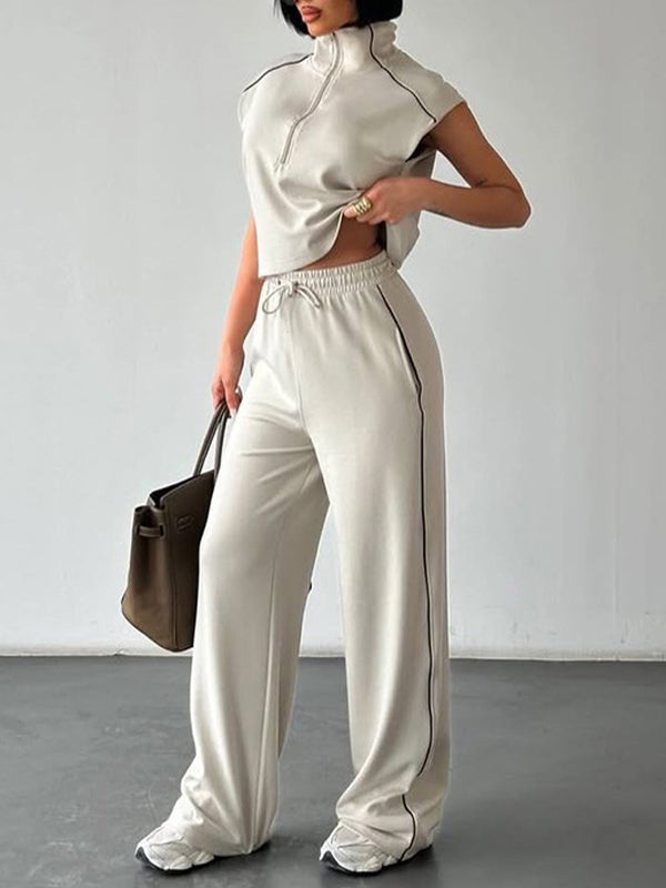 Zip-Front Tank Top & Pants Set