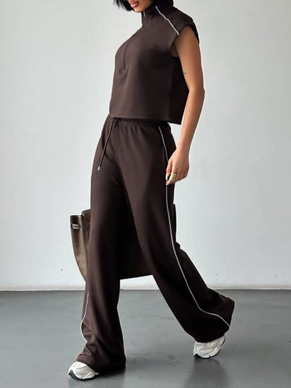 Zip-Front Tank Top & Pants Set