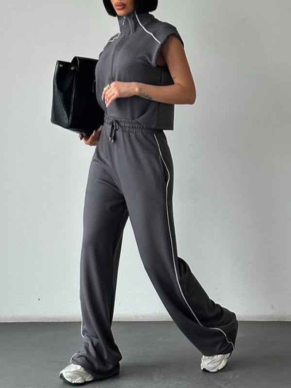 Zip-Front Tank Top & Pants Set