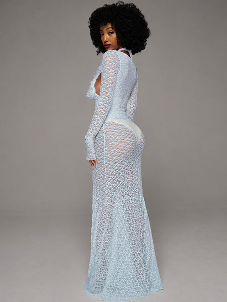 Frilled Halter Bodysuit & Dress Set