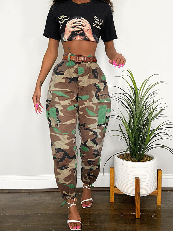 Camo Tie-Cuff Pants