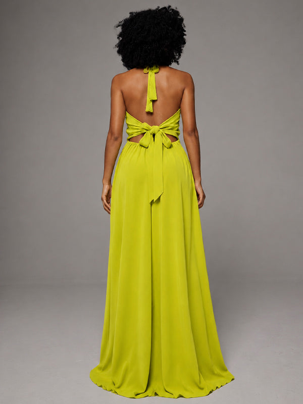 Ruffle Halter Maxi Dress