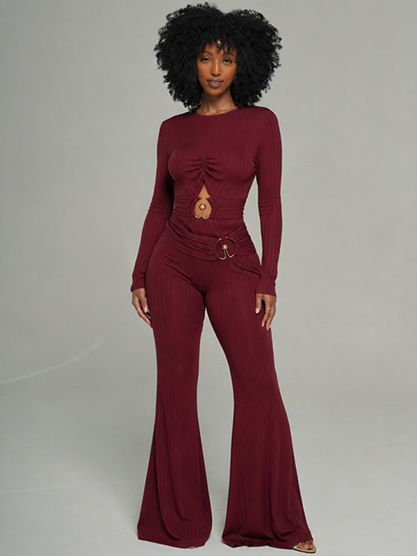 Ribbed Cutout Jumpsuit