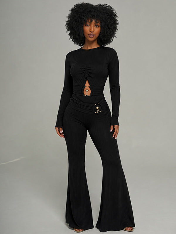 Ribbed Cutout Jumpsuit