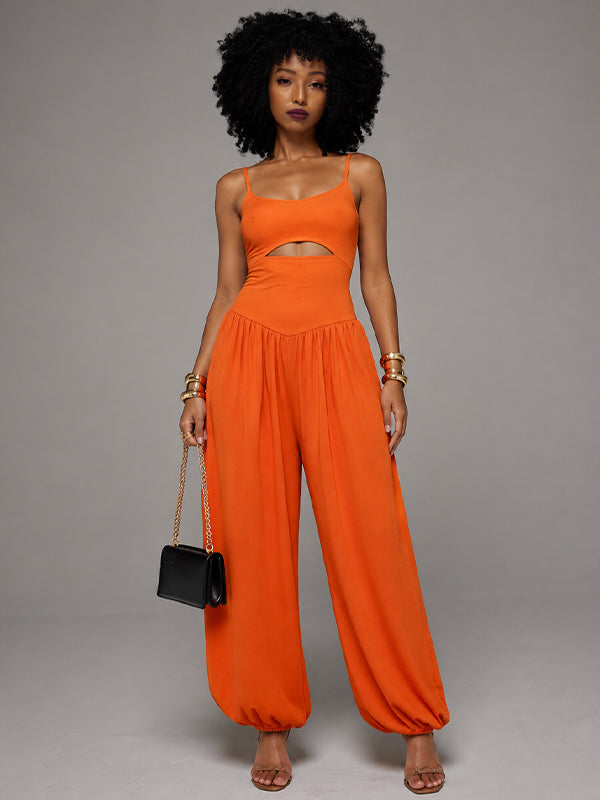 Solid Cutout Cami Jumpsuit