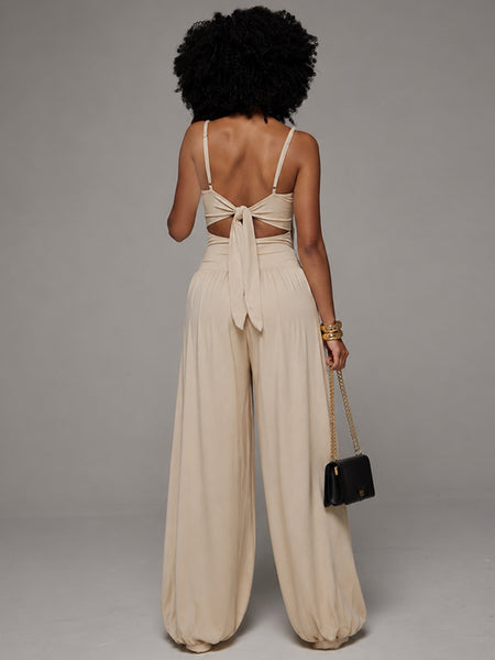 Solid Cutout Cami Jumpsuit