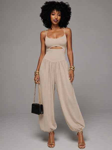 Solid Cutout Cami Jumpsuit