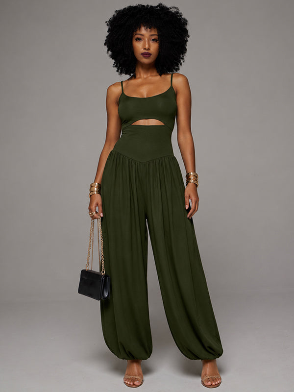 Solid Cutout Cami Jumpsuit
