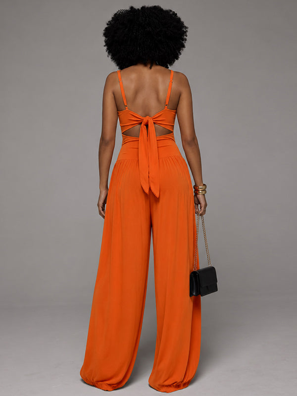 Solid Cutout Cami Jumpsuit