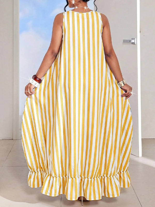 Ruffle-Hem Sleeveless Dress