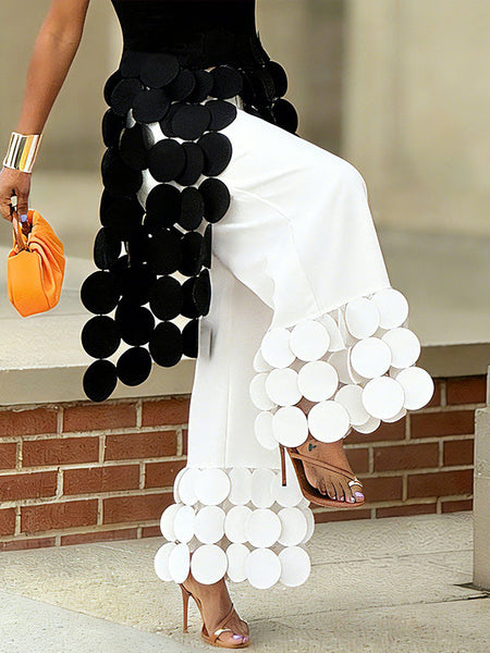 3D Circle Wide Leg Pants