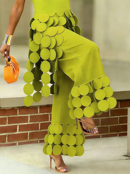 3D Circle Wide Leg Pants