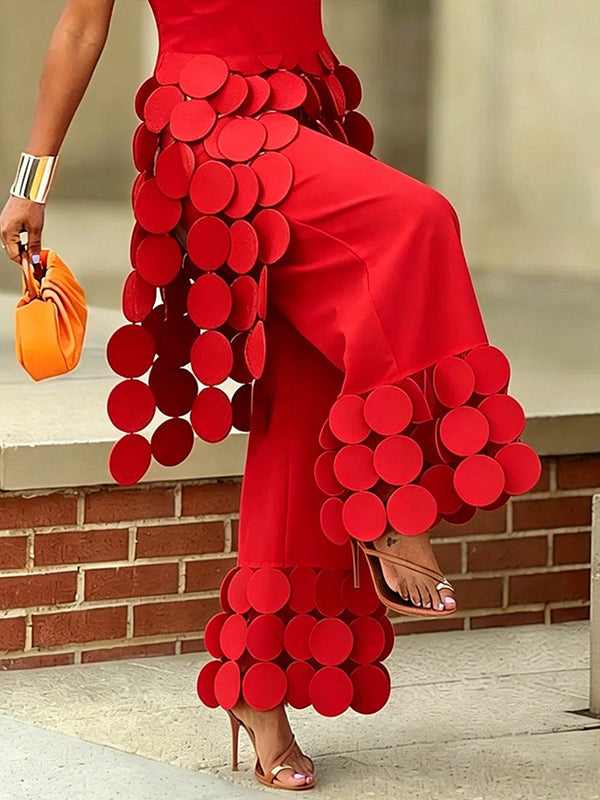 3D Circle Wide Leg Pants