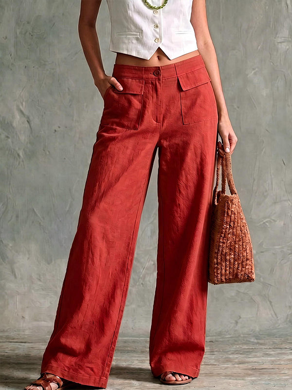 Solid Wide-Leg Pants