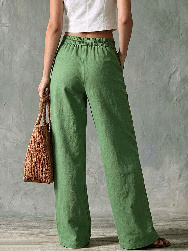 Solid Wide-Leg Pants