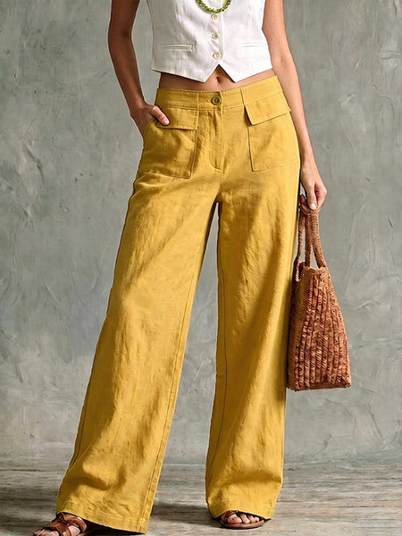 Solid Wide-Leg Pants