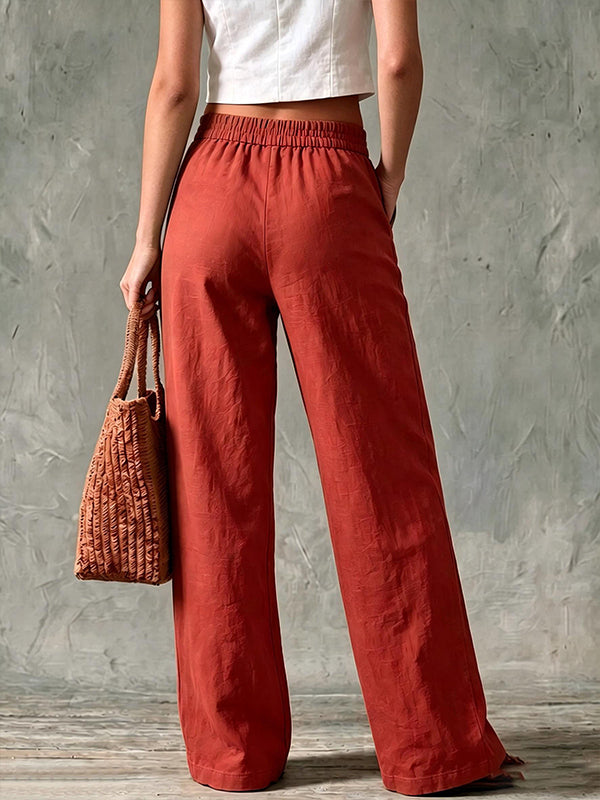 Solid Wide-Leg Pants