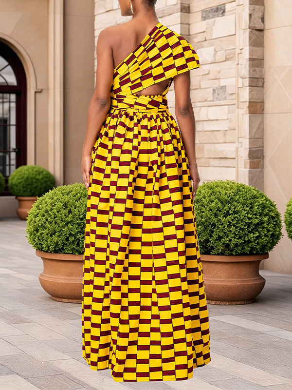 Printed Sleeveless Slit Maxi Dress
