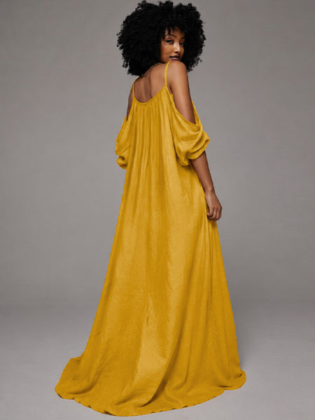 Solid Cold-Shoulder Cami Dress