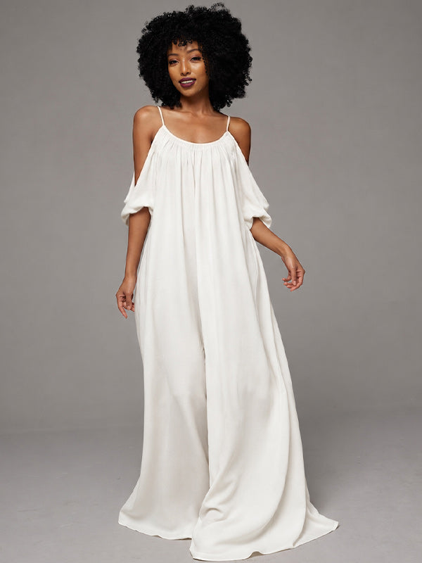Solid Cold-Shoulder Cami Dress