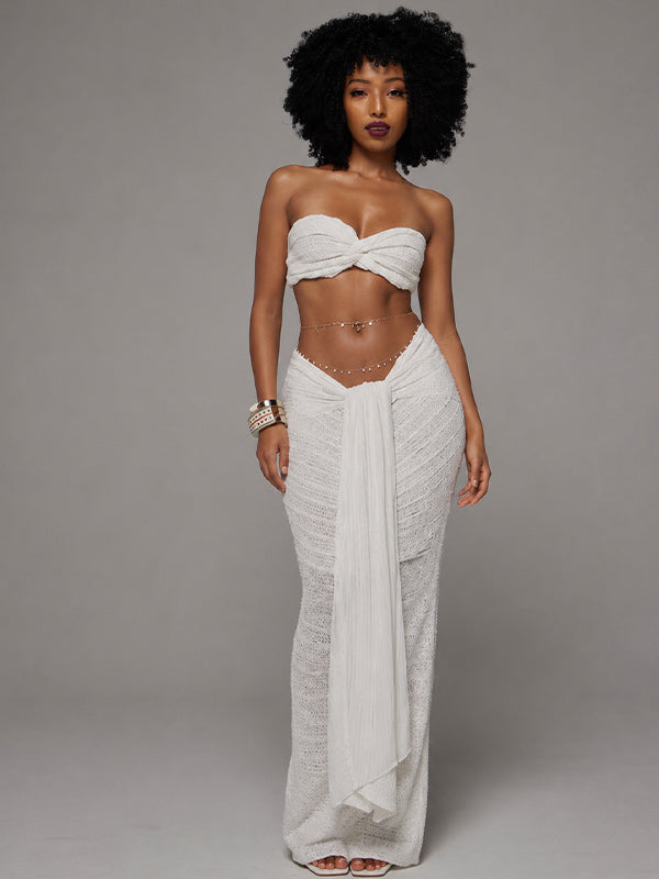 Lace Bandeau Top & Skirt Set