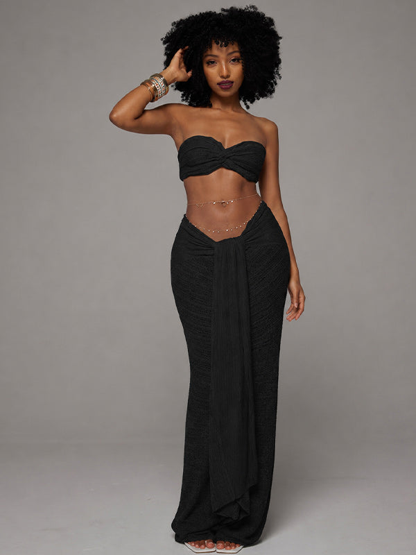 Lace Bandeau Top & Skirt Set