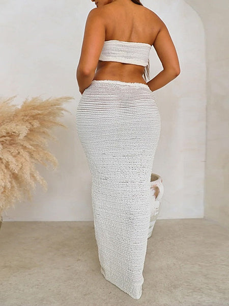 Lace Bandeau Top & Skirt Set