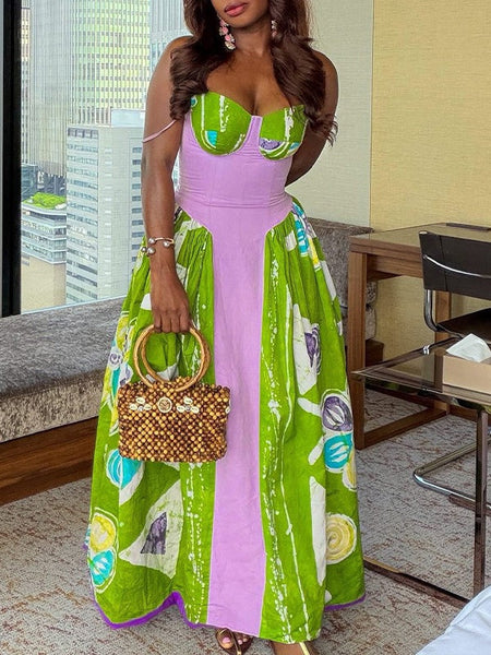 Printed Combo Cami Dress