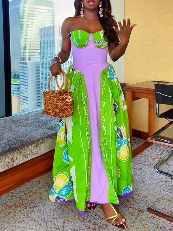 Printed Combo Cami Dress