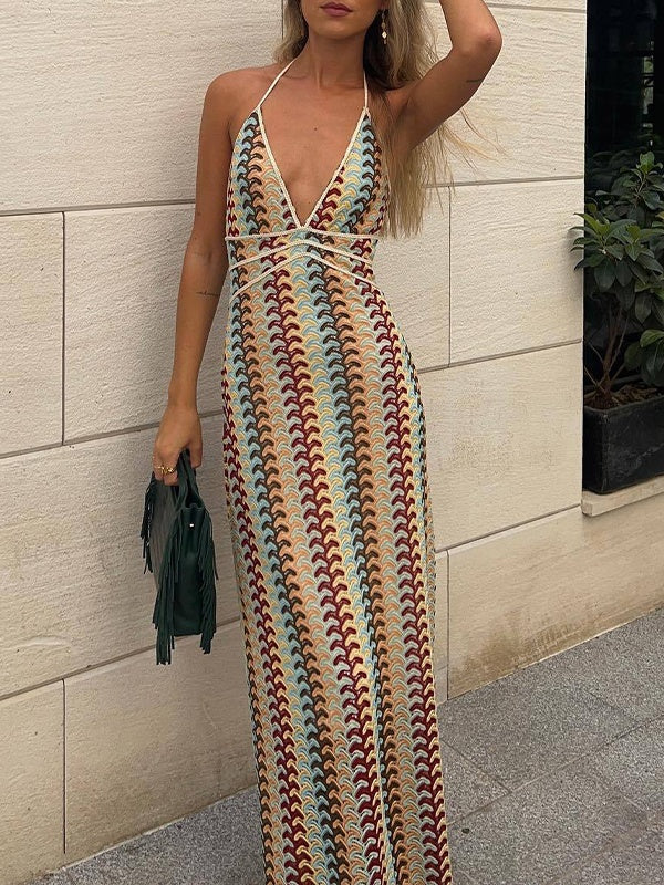 Printed Halter Dress