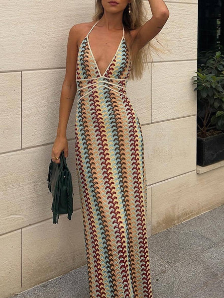 Printed Halter Dress