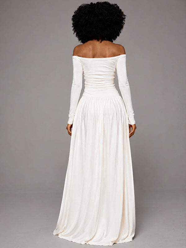 Dot Off-Shoulder Maxi Dress