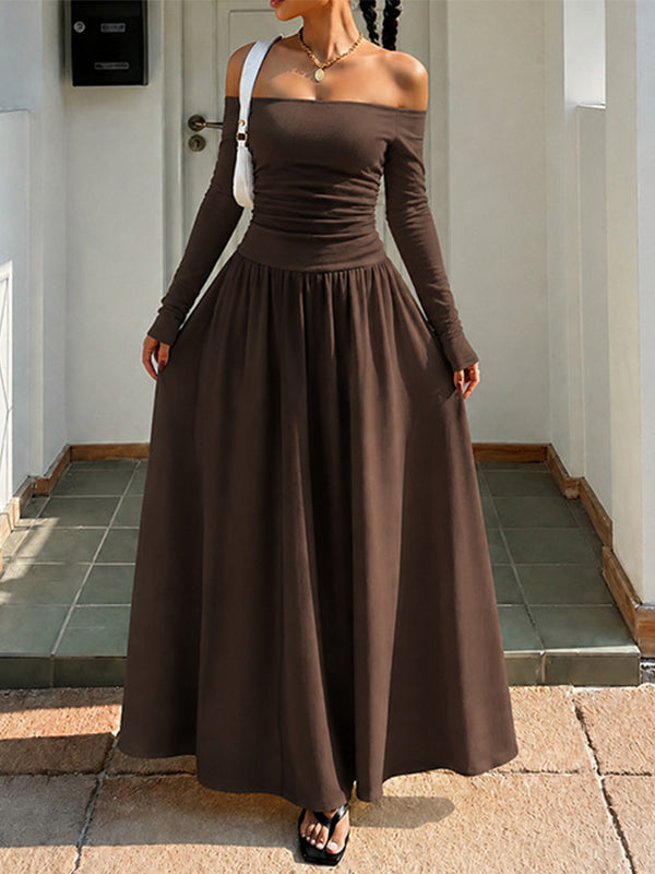 Dot Off-Shoulder Maxi Dress