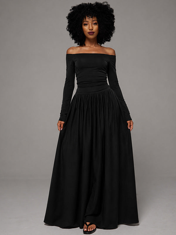 Dot Off-Shoulder Maxi Dress